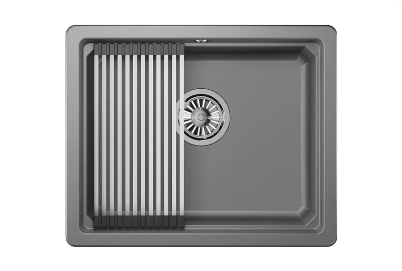 KS-5501U, АЛЮМИНИУМ, кухонная мойка, кварц