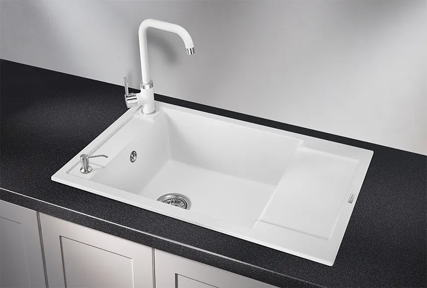 7806, АРКТИК (БЕЛЫЙ), кухонная мойка, кварц