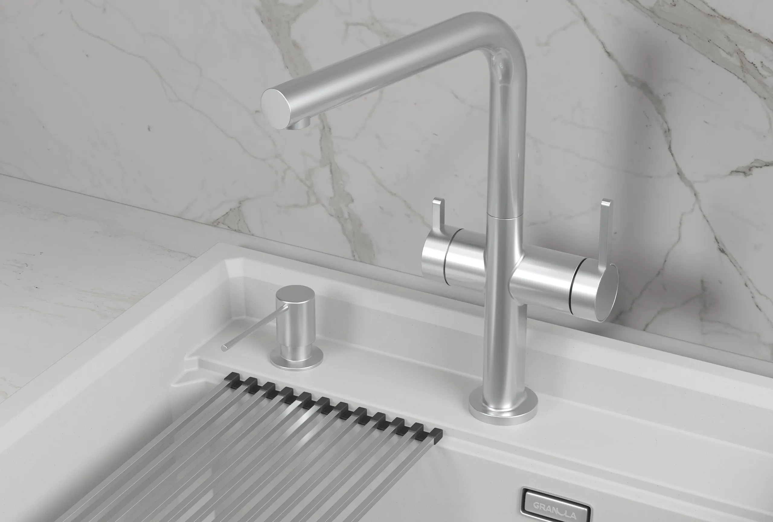 KS-8276, НЕРЖ, СМЕСИТЕЛЬ КУХОННЫЙ KITCHEN SPACE