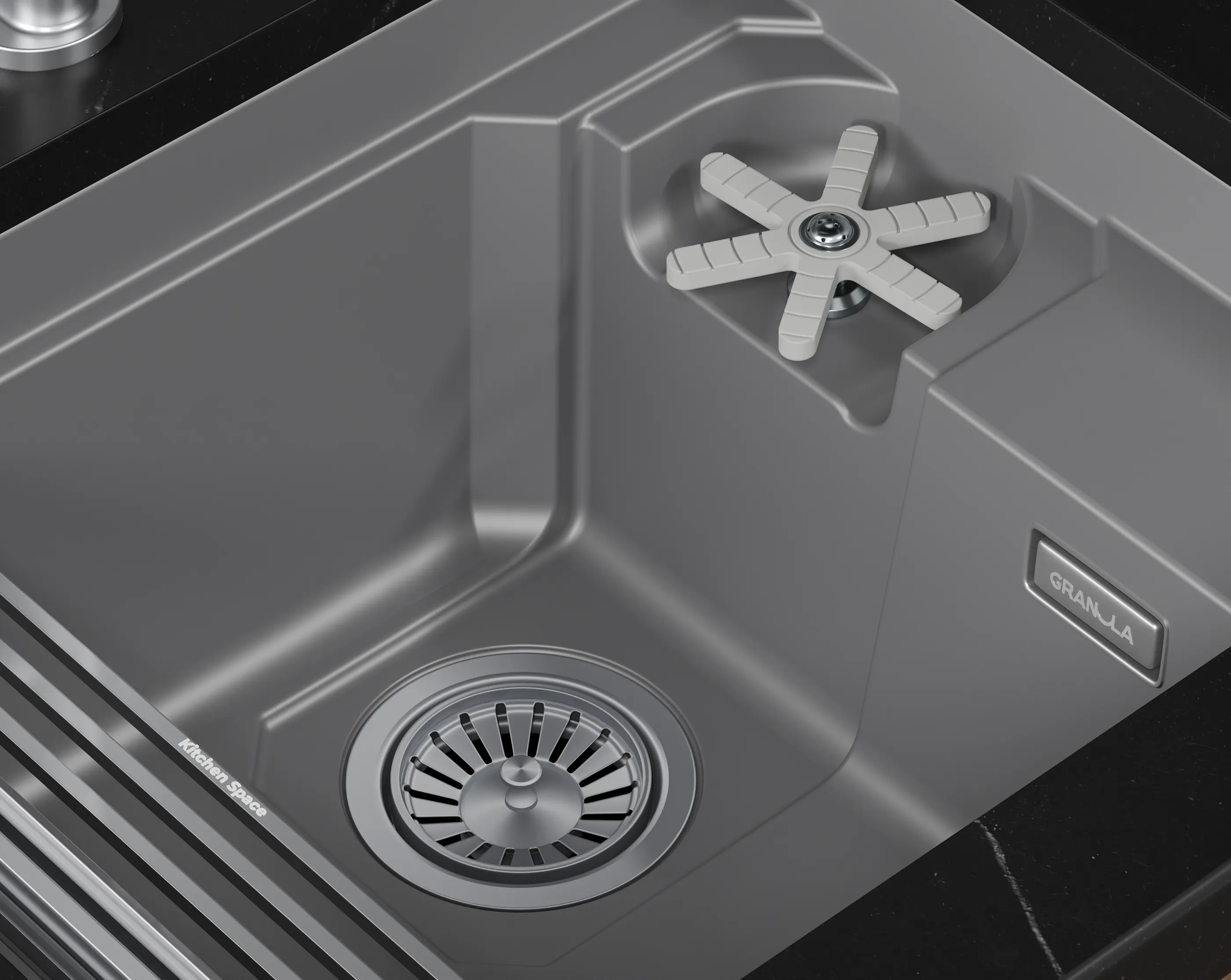 5505RU, АЛЮМИНИУМ, кухонная мойка, кварц KITCHEN SPACE RINZER