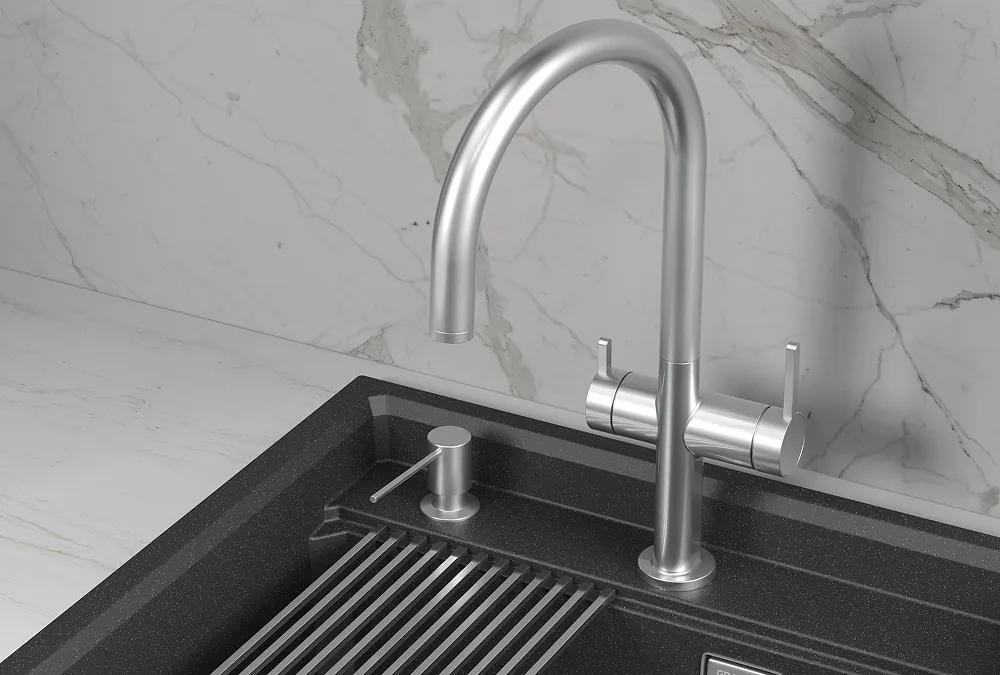 KS-8274, НЕРЖ, СМЕСИТЕЛЬ КУХОННЫЙ KITCHEN SPACE