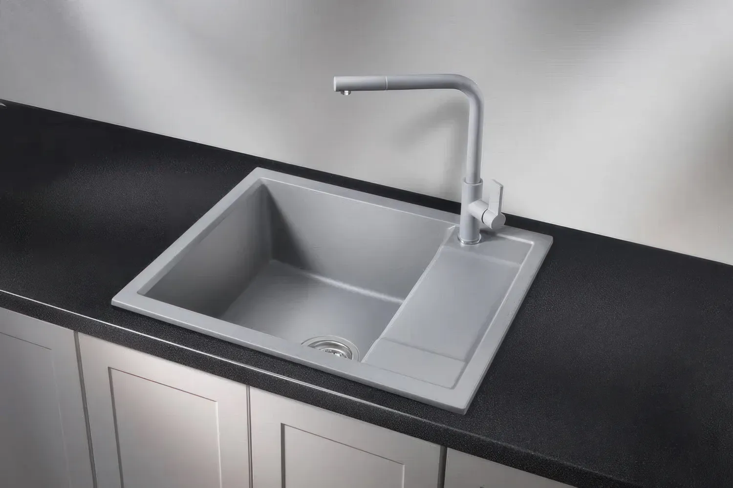 6002, АЛЮМИНИУМ, кухонная мойка, кварц