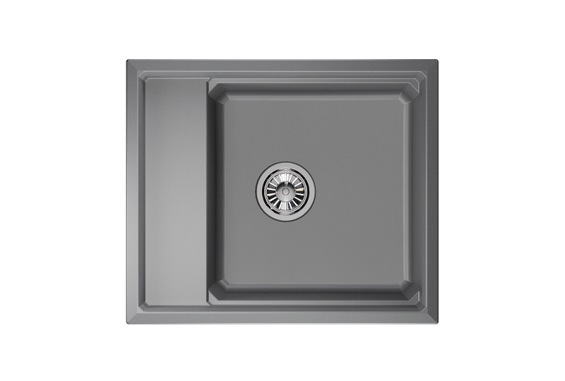 Мойка для кухни Granula Kitchen Space 6004 алюминиум, 60х51 см, прямоугольная